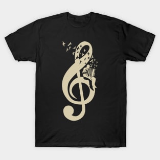 Treble Clef -  Music Accordion - Vintage T-Shirt